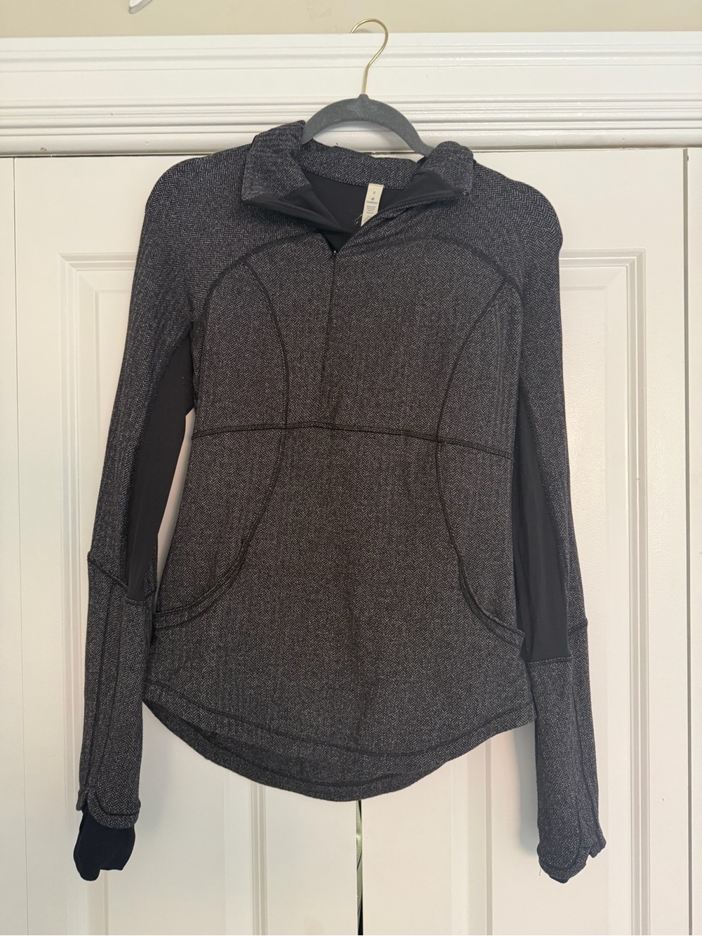 Lululemon Think Fast Herringbone Pullover Hoodie Size 8